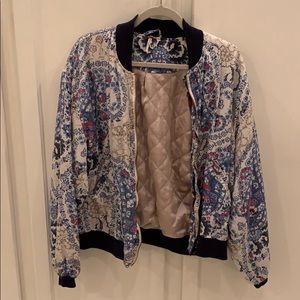 Free people patterned bomber jacket
